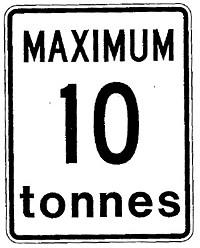 maximum tonnes sign