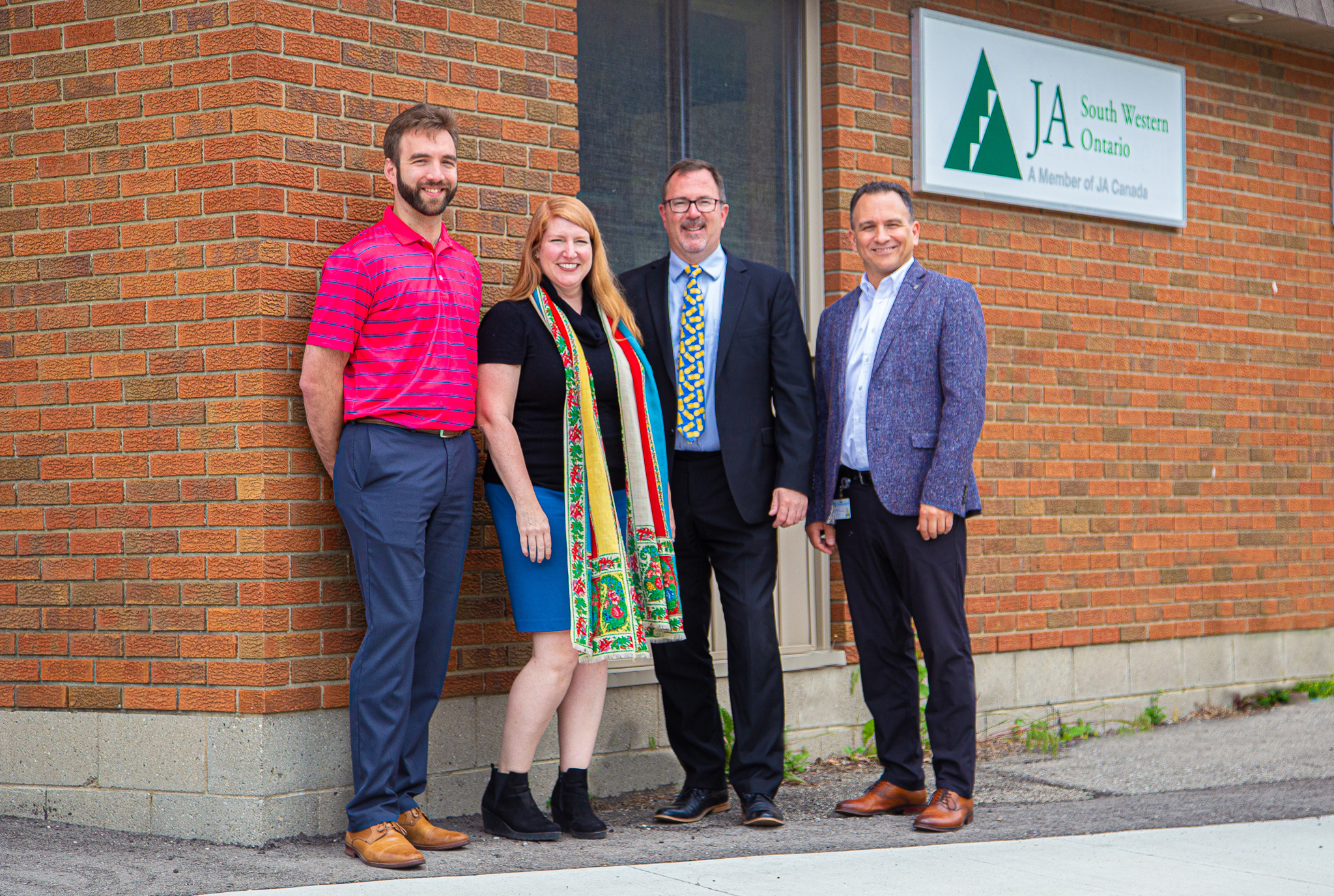 Out front of the Junior Achievement South Western Ontario office at 60 William St S, Chatham.