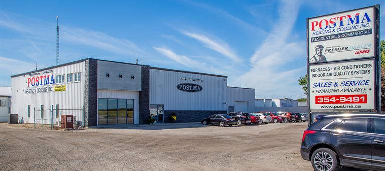 Postma Heating and Cooling has recently updated the exterior of their building and continues to invest in the Chatham-Kent 