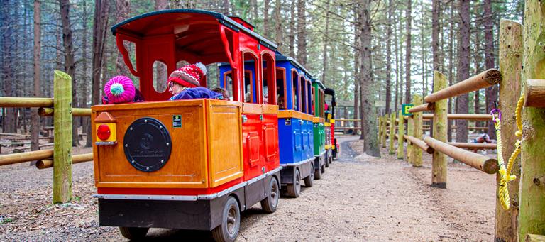 The holiday train setting out on a run around the play area and part of the forest. 