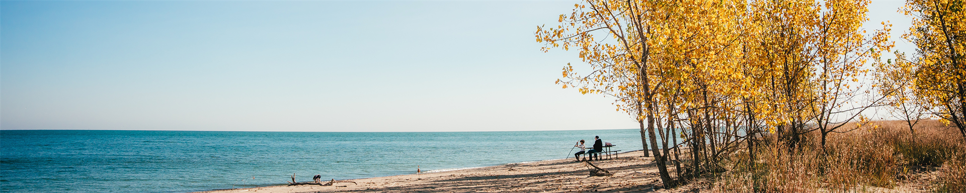 beach in fall