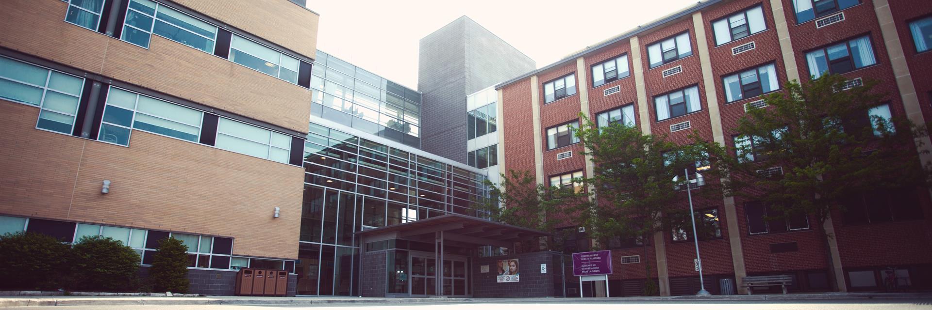 Front entrance of the Chatham-Kent Health Alliance.