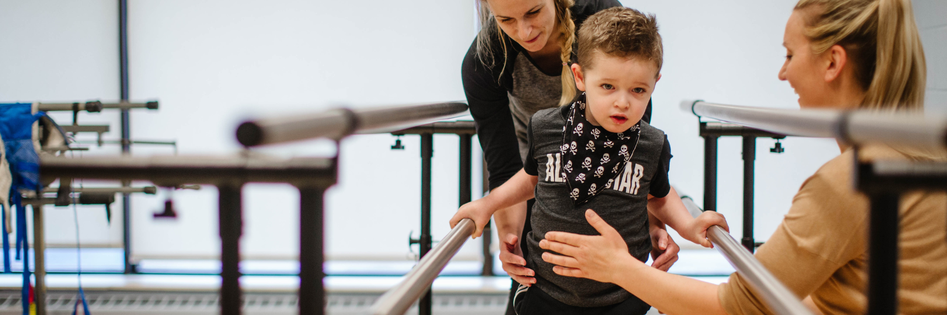 A little boy learning to walk