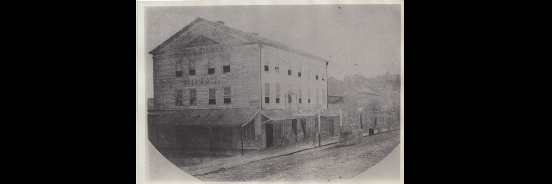 black and white photo of royal exchange building in chatham 