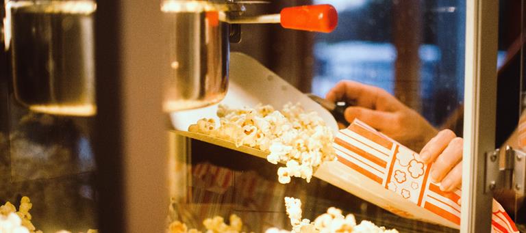 popcorn at a movie theatre