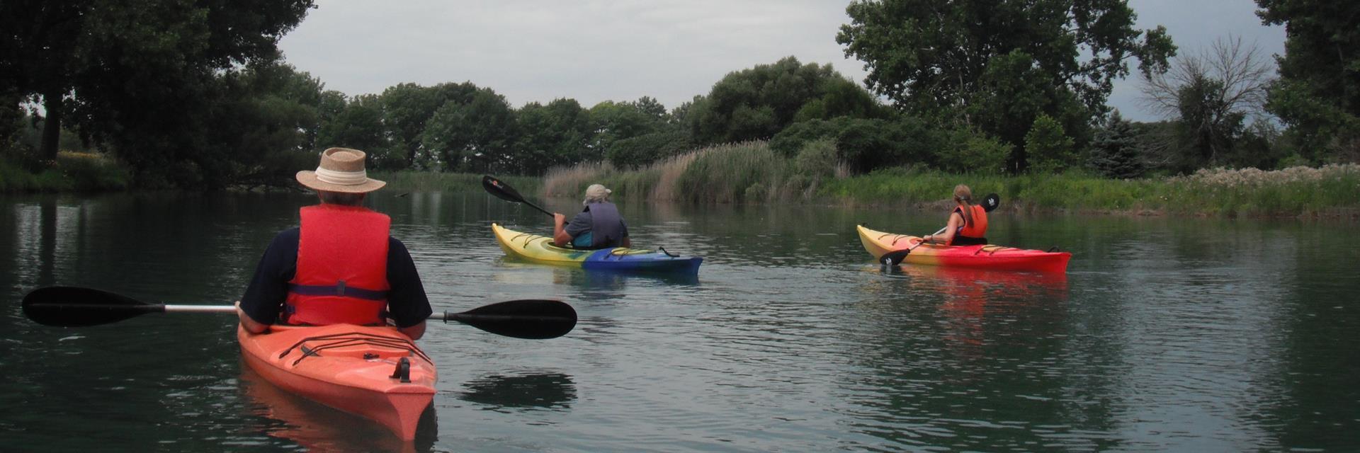 kayakers paddling in the river in CK